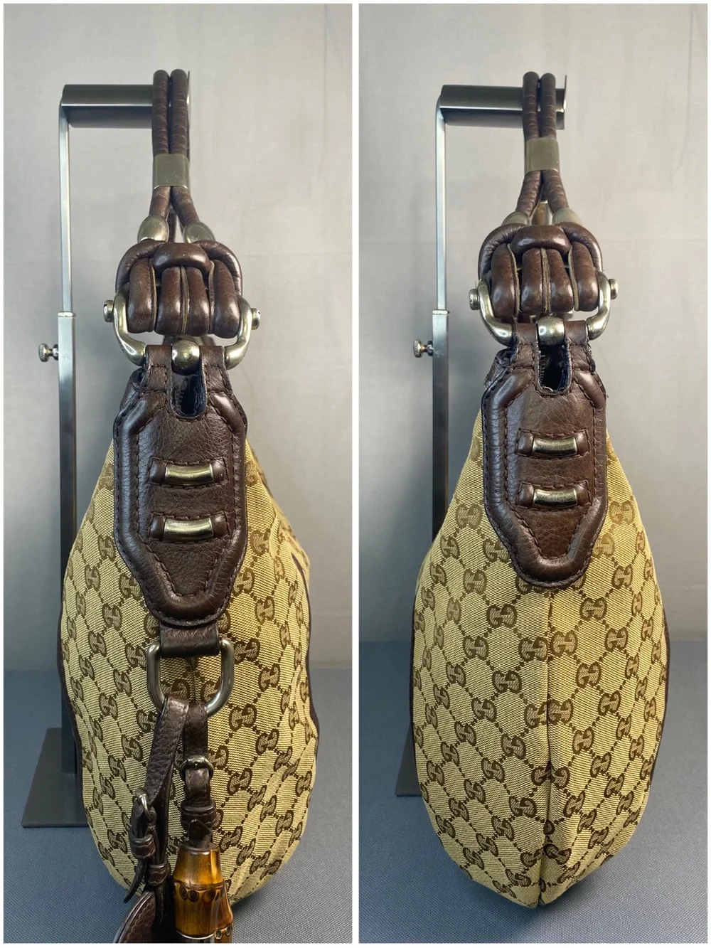 ✨️GUCCI GG Canvas Techno Horsebit Hobo Bag